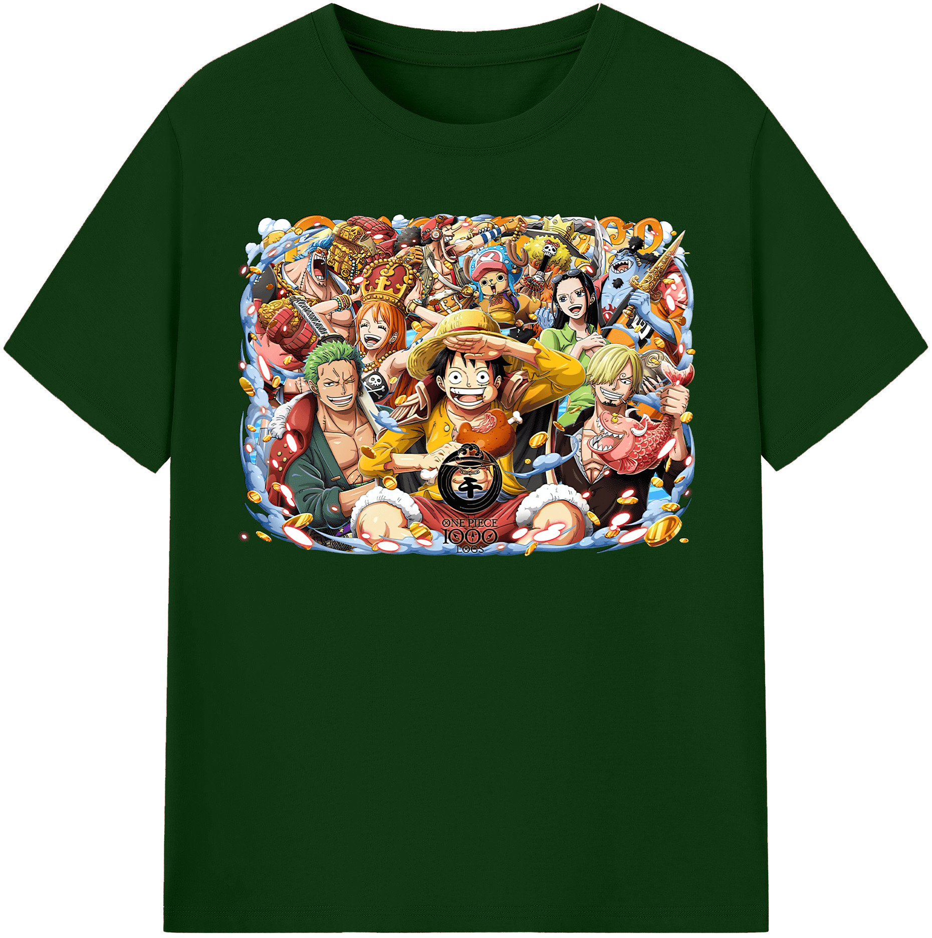 ワンピース モンキー・D・ルフィ ONE PIECE Monkey D. Luffy 綿100％半袖Tシャツ（フロントプリント）